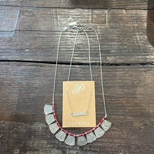 Plunder, silver necklaces, one with rhinestones, other with beads